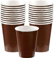 🍫 premium chocolate brown paper cups, 9 oz. - pack of 20 - ideal party supply logo