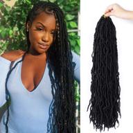 🔥 new soft locs 24 inch faux locs crochet hair - 7 packs/lot pre-looped curly wavy synthetic fiber hair extensions, 21 strands per pack (24inch, 1b) logo