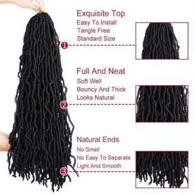 img 2 attached to 🔥 New Soft Locs 24 Inch Faux Locs Crochet Hair - 7 Packs/Lot Pre-Looped Curly Wavy Synthetic Fiber Hair Extensions, 21 Strands per Pack (24Inch, 1B)