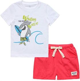img 4 attached to Little Clothing Summer Graphic Shorts Boys' Clothing