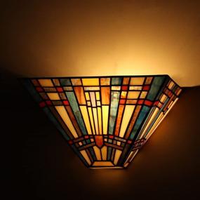 img 2 attached to Cotoss Tiffany Wall Sconce: Mission Style Stained Glass Lamp Shade for Elegant Living Room & Bedroom Lighting