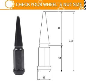 img 3 attached to MIKKUPPA Шипованные гайки крепления колес M14x1.5: 32 шт. Хромированные шипованные гайки крепления колес для Chevy Silverado, F150 и других моделей.