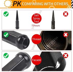 img 1 attached to MIKKUPPA Шипованные гайки крепления колес M14x1.5: 32 шт. Хромированные шипованные гайки крепления колес для Chevy Silverado, F150 и других моделей.