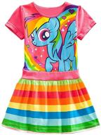 enchanting unicorn dress: vibrantly striped cartoon girls' clothing for dresses logo