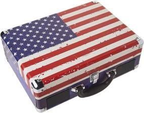 img 2 attached to Victrola VSC-550BT-USA Vintage 3-Speed Bluetooth Portable Suitcase Record Player with Built-in Speakers, 🎵 Upgraded Turntable Audio Sound, Includes Extra Stylus - American Flag Edition for Enhanced SEO