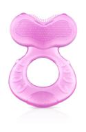 nuby silicone teethe-eez teether: bristled, hygienic case, pink - top-rated! logo