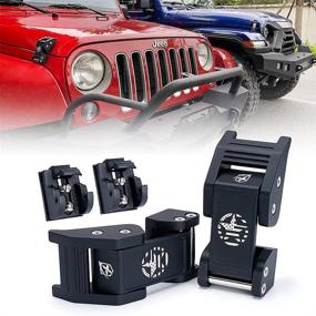 img 4 attached to 🌟 Xprite Aluminum Hood Latches: Patent Star Design for Jeep Wrangler JK/JKU 2007-18 & JL/JLU/Gladiator JT 18-21