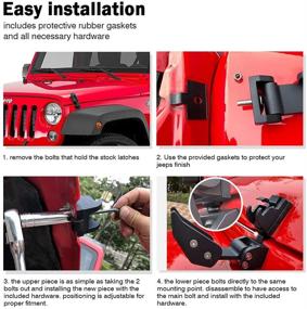 img 1 attached to 🌟 Xprite Aluminum Hood Latches: Patent Star Design for Jeep Wrangler JK/JKU 2007-18 & JL/JLU/Gladiator JT 18-21