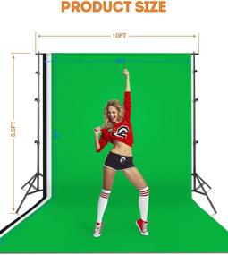 img 3 attached to 📸 Yesker Backdrop Stand Kit with 3 Muslin White Black Green Screen Backdrops - 8.5x10 ft Background Support System for Portrait, Product Photography, and Video Shooting