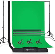 📸 yesker backdrop stand kit with 3 muslin white black green screen backdrops - 8.5x10 ft background support system for portrait, product photography, and video shooting logo