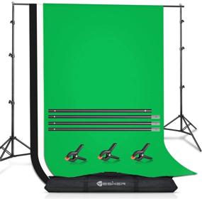 img 4 attached to 📸 Yesker Backdrop Stand Kit with 3 Muslin White Black Green Screen Backdrops - 8.5x10 ft Background Support System for Portrait, Product Photography, and Video Shooting