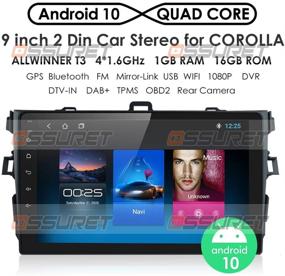 img 3 attached to 🚗 Ossuret Android 10 Car Stereo Car Radio: 9 Inch Touch Screen, 2007-2011 Toyota Corolla GPS Navigation, Steering Wheel Control Support