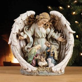 img 1 attached to Resin Stoneware Guardian Angel Holy Family Christmas Nativity Scene
