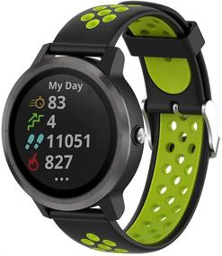 img 2 attached to 💚 Shenray браслеты для Garmin Vivoactive 3 и Samsung Gear Sport R600 - Заменительный браслет в черно-зеленом цвете.