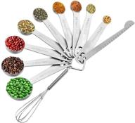 🥄 11-piece stainless steel measuring spoons set with leveler, whisk, teaspoon, and tablespoon – accurate measurement for cooking and baking logo