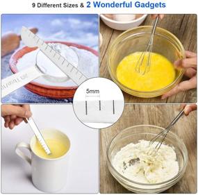 img 1 attached to 🥄 11-Piece Stainless Steel Measuring Spoons Set with Leveler, Whisk, Teaspoon, and Tablespoon – Accurate Measurement for Cooking and Baking