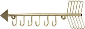 img 2 attached to MyGift Brass Metal Arrow Jewelry Organizer: Wall Mounted Rack for Necklaces and Bracelets with 6 Hooks