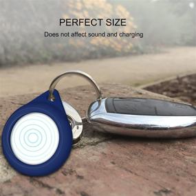 img 3 attached to 🔵 Hoerrye AirTag Case 2021: Silicone Cover with Key Chain, Safety, Anti-Scratch, Easy to Carry & Clean, Durable - Midnight Blue