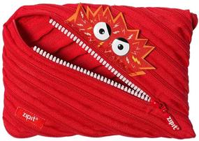 img 4 attached to ZIPIT Talking Monstar Large Pencil Case: Holds Up to 60 Pens with One Long Zipper! (Red)