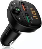 🚗 kindrm bluetooth fm transmitter for car - mini 5.0 car radio adapter, hands-free kit, dual usb ports, mp3 player, tf card & usb drive support logo