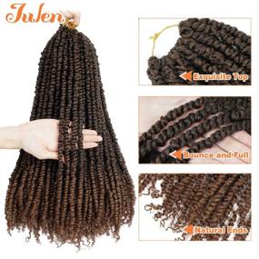 img 1 attached to 🌊 Bohemian Water Wave Crochet Hair 18 Inch Passion Twist for Curly Hair, Crochet Braiding Hair Extensions (6pcs, M1B-30)