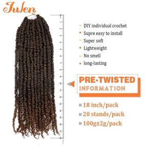 img 2 attached to 🌊 Bohemian Water Wave Crochet Hair 18 Inch Passion Twist for Curly Hair, Crochet Braiding Hair Extensions (6pcs, M1B-30)