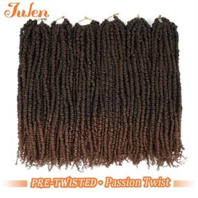 img 3 attached to 🌊 Bohemian Water Wave Crochet Hair 18 Inch Passion Twist for Curly Hair, Crochet Braiding Hair Extensions (6pcs, M1B-30)