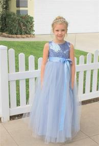 img 2 attached to 💖 Heart Shaped Sequin Flower Girl Dress for Girls - Tulle Wedding Bridesmaid Dress (Style: 172seq)