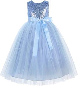 img 3 attached to 💖 Heart Shaped Sequin Flower Girl Dress for Girls - Tulle Wedding Bridesmaid Dress (Style: 172seq)
