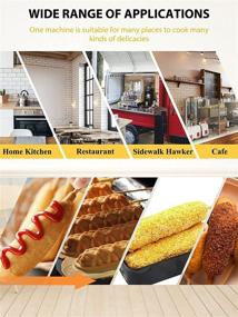 img 2 attached to 🌭 CGOLDENWALL Commercial/Home Electric Corn Hot Dog Machine Non-stick French Muffin Waffle Irons - 6Pcs Waffle Stick Maker Stainless Steel - Temperature Range 50-300 ℃ - Timer 0-5 Min - 1550W