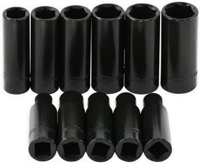 img 1 attached to 🛠️ High-Quality EPAuto 1/2-Inch Drive Metric Deep Impact Socket Set for Superior Performance - Cr-V, 6 Points, 11 Sockets