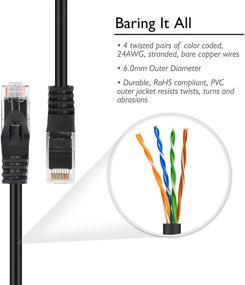 img 2 attached to GearIT 10-Pack 0.5ft Cat6 Ethernet Patch Cables 🔌 - Без зацепов, гибкие, мягкие вкладки - Премиум серия, Черный