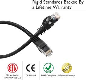 img 1 attached to GearIT 10-Pack 0.5ft Cat6 Ethernet Patch Cables 🔌 - Без зацепов, гибкие, мягкие вкладки - Премиум серия, Черный