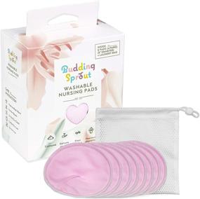 img 4 attached to Budding Sprout Reusable Nursing Pads (8-Pack) Contoured Shape, Anti-Slip & Highly Absorbent for All Breast Shapes & Sizes - Includes Laundry Bag