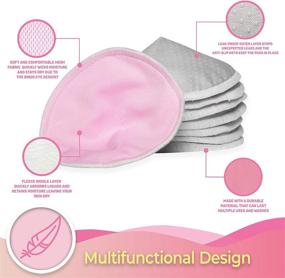 img 3 attached to Budding Sprout Reusable Nursing Pads (8-Pack) Contoured Shape, Anti-Slip & Highly Absorbent for All Breast Shapes & Sizes - Includes Laundry Bag