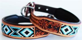 img 2 attached to XSmall Tooled Leather Canine Collar