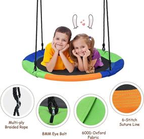 img 2 attached to 🪐 Costzon 40’’ Flying Saucer Tree Swing: Safe & Sturdy Swing for Kids with Easy Assembly - Ideal for Park Backyard, Playground, and Playroom!