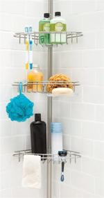 img 3 attached to 🚿 Organize Your Shower with the Kenney 3-Tier Tension Pole Shower Caddy featuring Stainless Steel Baskets