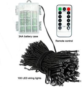 img 3 attached to 🔋 Battery Operated Remote Control String Lights, 100 LED Clear Mini Christmas Lights for Tree Wedding Indoor Outdoor Wreath Party Garden Thanksgiving Decoration, 36ft Waterproof (Warm White)