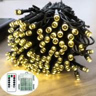 🔋 battery operated remote control string lights, 100 led clear mini christmas lights for tree wedding indoor outdoor wreath party garden thanksgiving decoration, 36ft waterproof (warm white) логотип