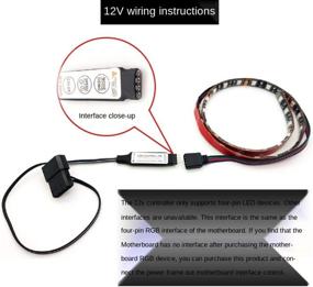 img 3 attached to 🌈 RGB Fan Lighting Controller, 5V 3-Pin/12V 4-Pin Computer Equipment Wire Control/Remote with On/Off Switch and Brightness Adjustment