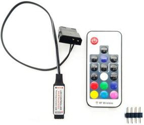 img 4 attached to 🌈 RGB Fan Lighting Controller, 5V 3-Pin/12V 4-Pin Computer Equipment Wire Control/Remote with On/Off Switch and Brightness Adjustment