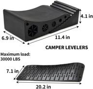 homeon wheels rv leveling blocks - camper leveler kit with curved levelers, chocks, grip mats, level, and bag - supports up to 30,000 lbs - 2-pack black logo