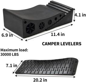 img 4 attached to Homeon Wheels RV Leveling Blocks - Camper Leveler Kit with Curved Levelers, Chocks, Grip Mats, Level, and Bag - Supports up to 30,000 LBS - 2-Pack Black