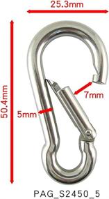 img 1 attached to Versatile Proteus Stainless Steel Snap Hook: Ideal for Keyrings, 🔗 Chains, Camping, Diving, Traveling, Hiking, Dog Leashes, Backpacks (Pack of 5)