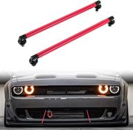 🔧 adjustable front splitter support rods - auxmart bumper lip splitter diffuser strut rods, 200mm length, universal fit for most vehicles, 2-pack, red logo