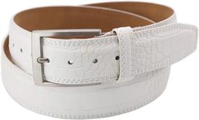 img 2 attached to Greg Norman Crocodile Print Leather Men's Accessories and Belts