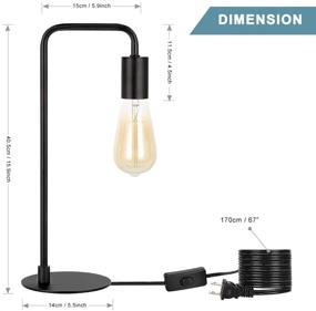 img 3 attached to 💡 Set of 2 Small Black Metal Industrial Table Lamps for Bedroom Nightstand Dressers Office Living Room Coffee Table College Dorm - Enhanced SEO