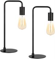 💡 set of 2 small black metal industrial table lamps for bedroom nightstand dressers office living room coffee table college dorm - enhanced seo логотип