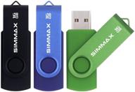 💾 simmax флеш-накопители usb 3 шт. по 16 гб - флешки со складным дизайном usb 2.0 с застежкой-молнией (синий, зеленый, черный) - решение для хранения большого объема данных! логотип